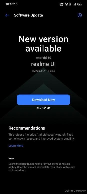 realme 5 changelog august