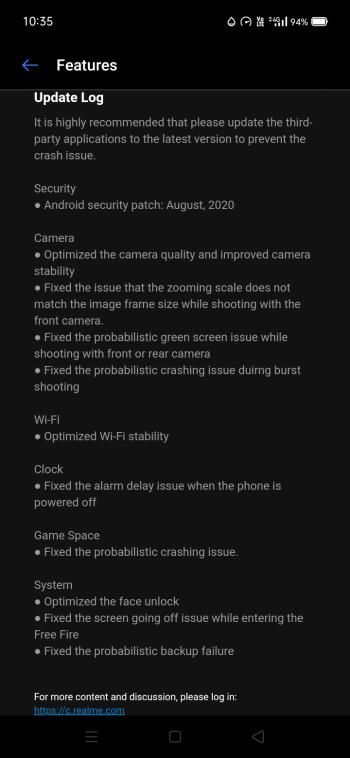 realme c2 august patch